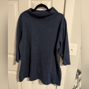 Heart of Haute Navy Blue Cowl Neck Top retro vintage pinup 3x